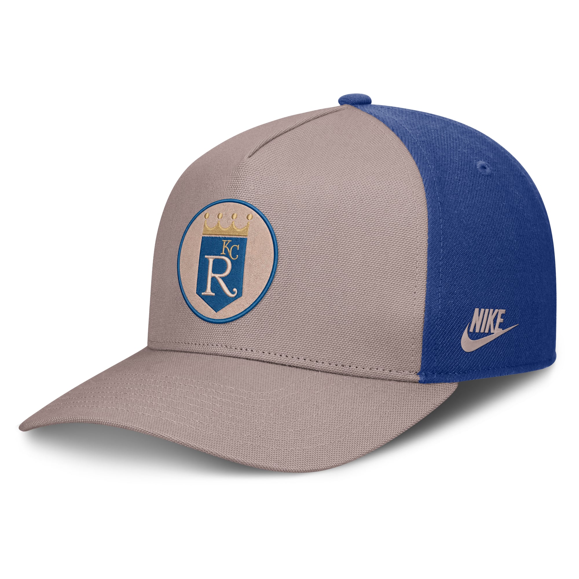 Men's Nike Light Brown/Royal Kansas City Royals Cooperstown Rise A-Frame Adjustable Hat