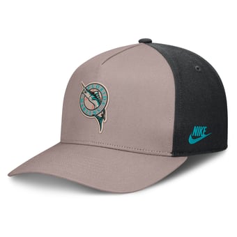 Men's Nike Light Brown/Black Florida Marlins Cooperstown Rise A-Frame Adjustable Hat