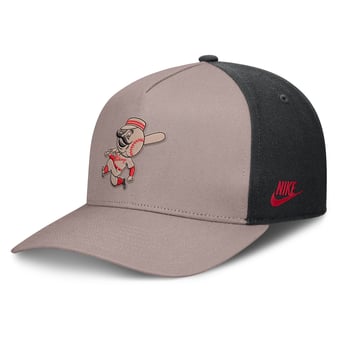 Men's Nike Light Brown/Black Cincinnati Reds Cooperstown Rise A-Frame Adjustable Hat