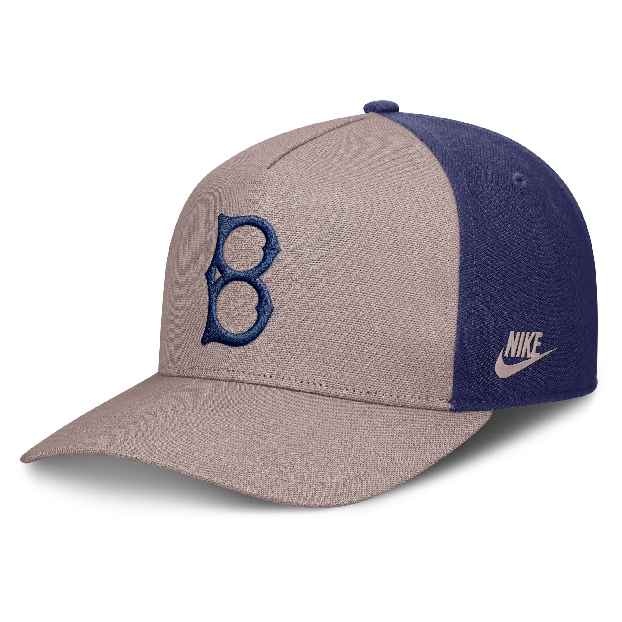 Men's Nike Light Brown/Royal Brooklyn Dodgers Cooperstown Rise A-Frame Adjustable Hat