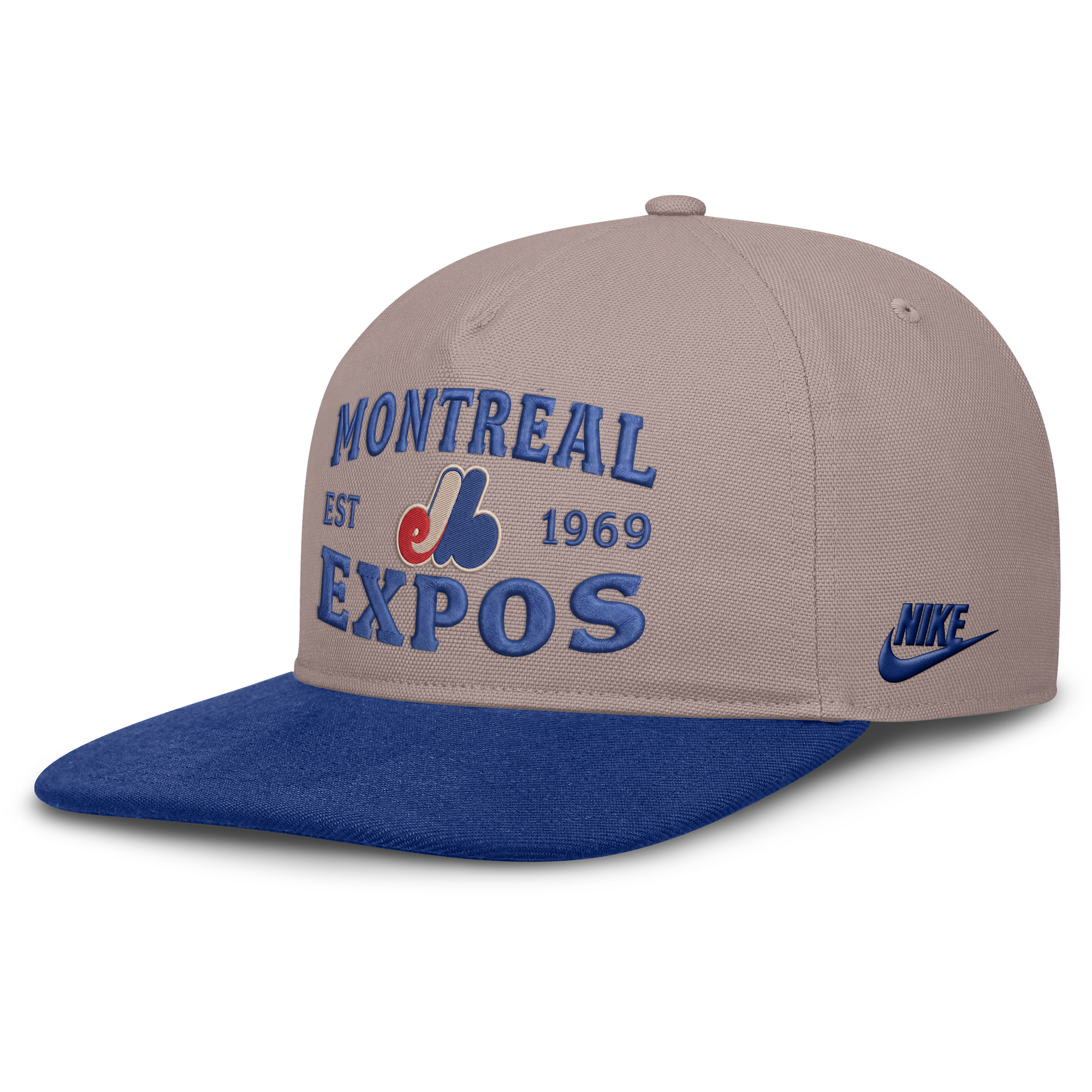 Men's Nike Light Brown/Blue Montreal Expos Cooperstown Pro 5-Panel Adjustable Hat