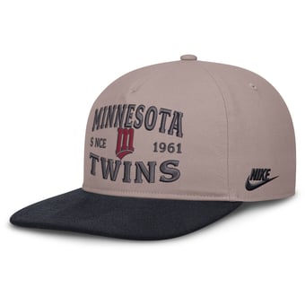 Men's Nike Light Brown/Navy Minnesota Twins Cooperstown Pro 5-Panel Adjustable Hat