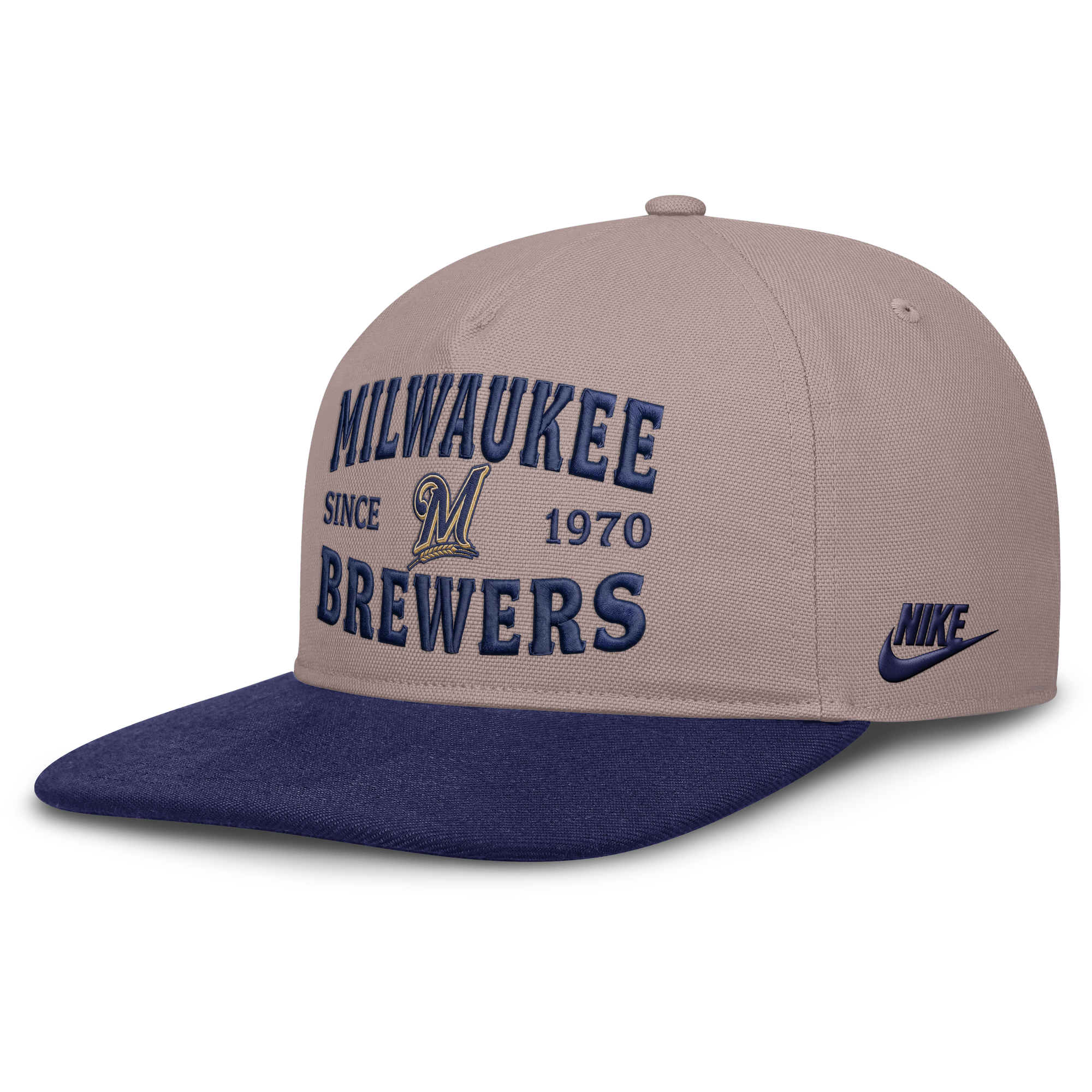 Men's Nike Light Brown/Royal Milwaukee Brewers Cooperstown Pro 5-Panel Adjustable Hat