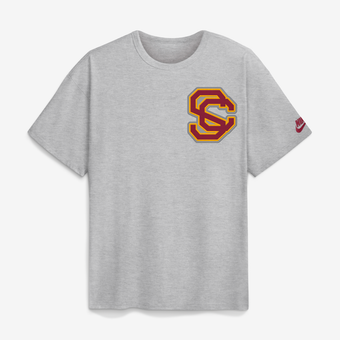 Men's Nike Heather Gray USC Trojans Legacy Logo Max90 T-Shirt