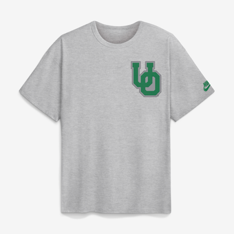Men's Nike Heather Gray Oregon Ducks Legacy Logo Max90 T-Shirt