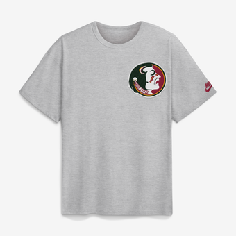 Men's Nike Heather Gray Florida State Seminoles Legacy Logo Max90 T-Shirt