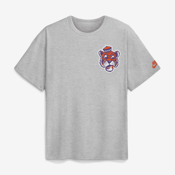 Men's Nike Heather Gray Clemson Tigers Legacy Logo Max90 T-Shirt