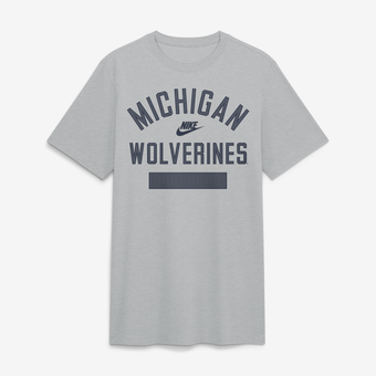 Men's Nike  Heather Gray Michigan Wolverines Arch Wordmark Legacy Tri-Blend T-Shirt