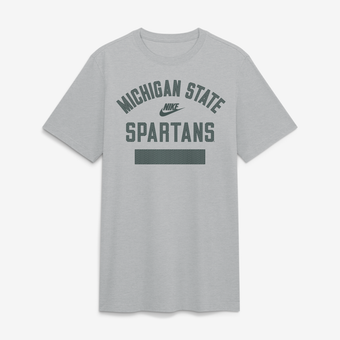 Men's Nike  Heather Gray Michigan State Spartans Arch Wordmark Legacy Tri-Blend T-Shirt