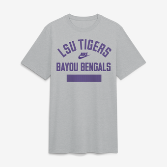 Men's Nike  Heather Gray LSU Tigers Arch Wordmark Legacy Tri-Blend T-Shirt