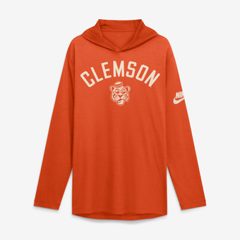 Men's Nike  Orange Clemson Tigers Legacy Arch Tri-Blend Long Sleeve Hooded T-Shirt