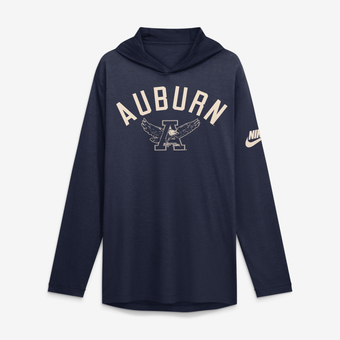 Men's Nike  Navy Auburn Tigers Legacy Arch Tri-Blend Long Sleeve Hooded T-Shirt