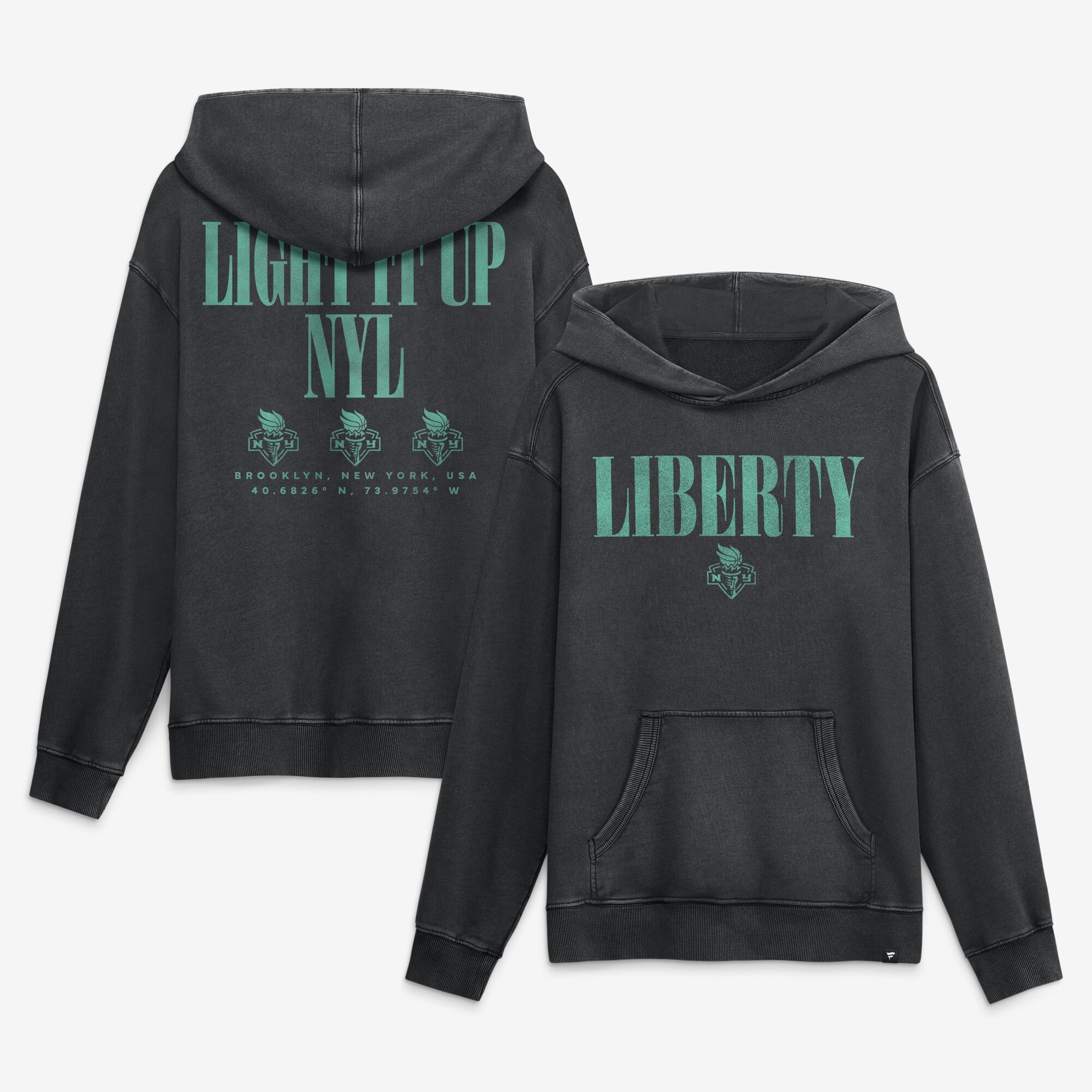 Men's Fanatics Black New York Liberty Relaxed Washed Hoodie