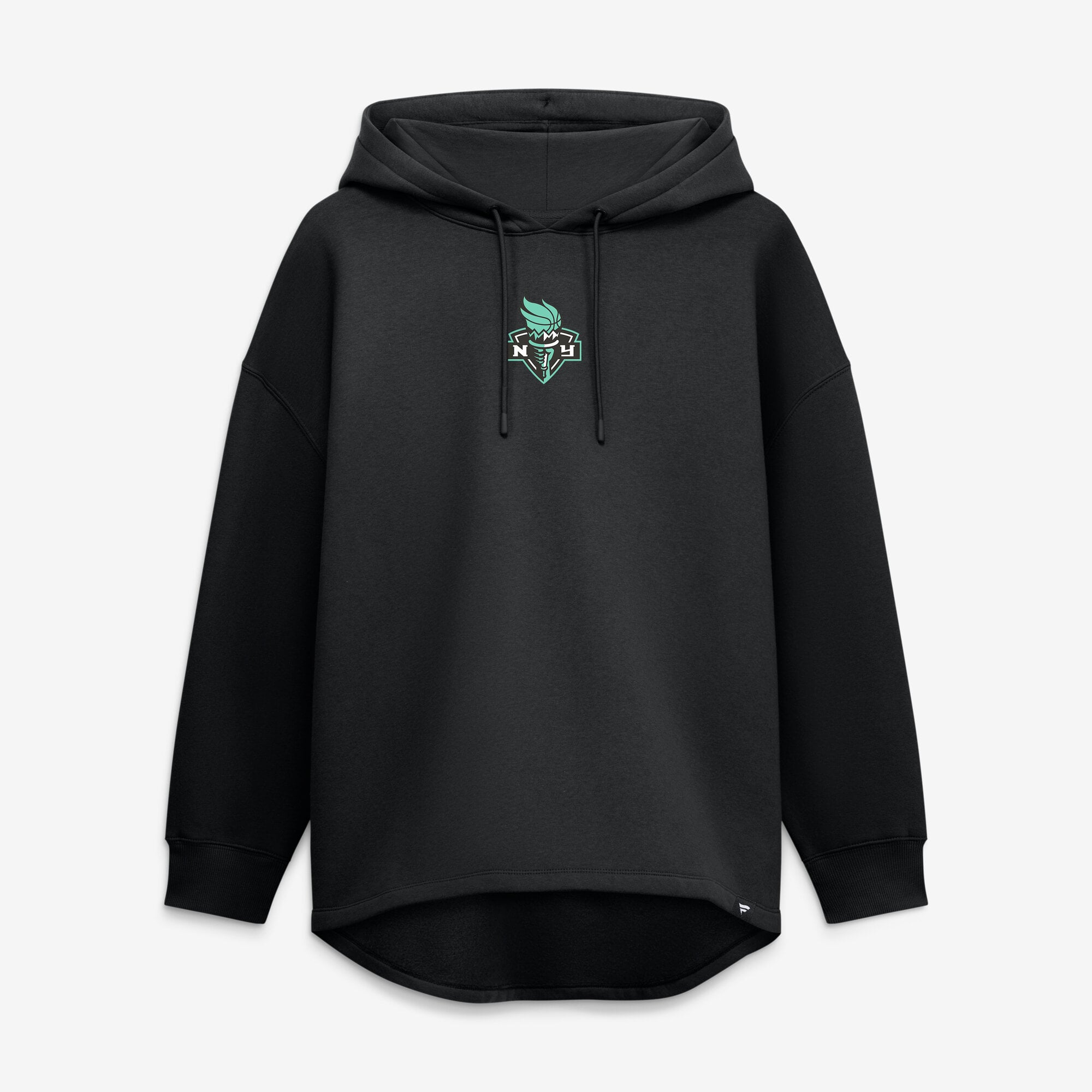 Women's Fanatics Black New York Liberty Oversized Tunic Fleece Hoodie