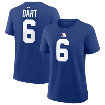 Women's Nike Jaxson Dart Royal New York Giants Name & Number T-Shirt