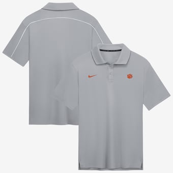 Men's Nike Gray Clemson Tigers Par Dri-FIT Polo