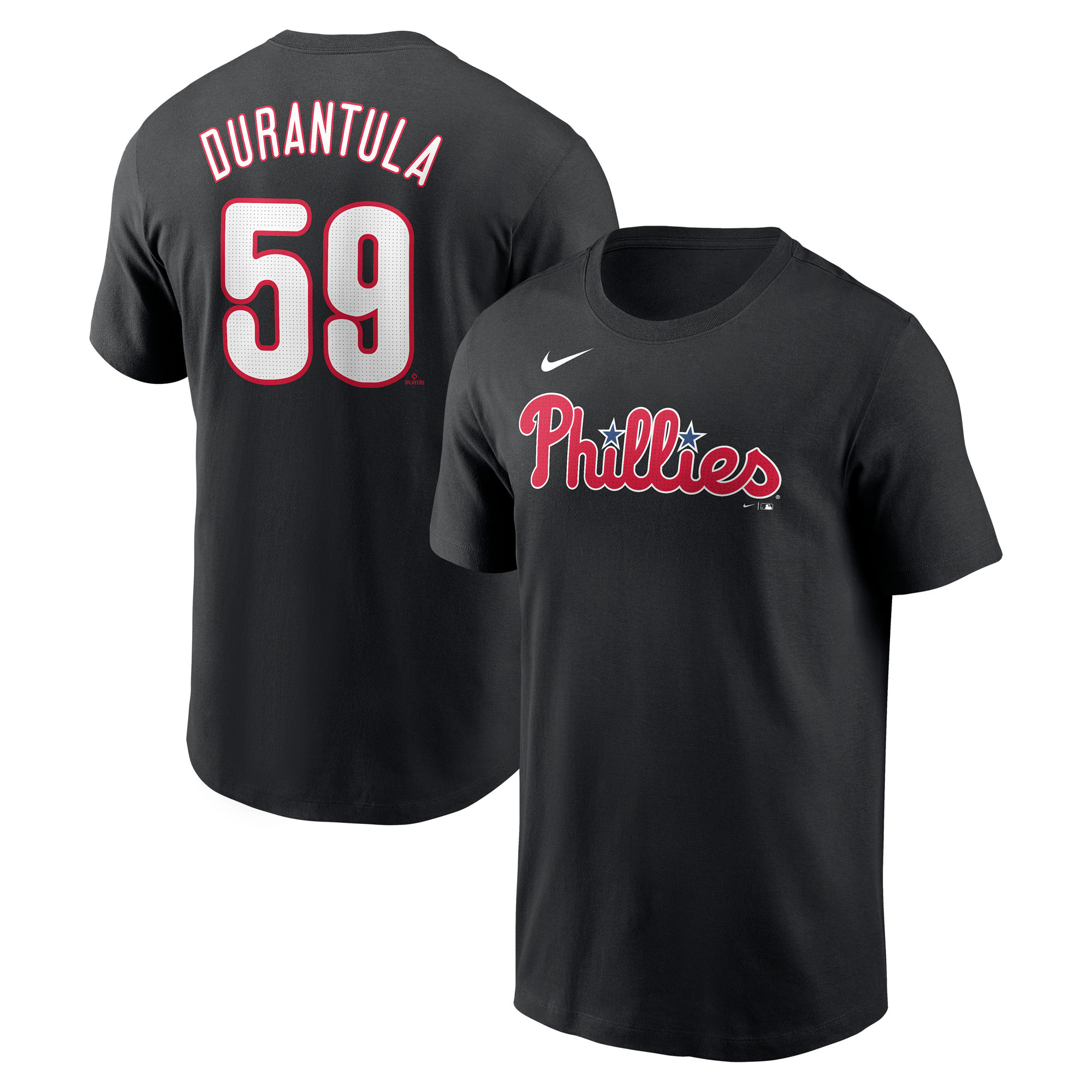 Men's Nike Jhoan Duran Black Philadelphia Phillies Name & Number Player Nickname T-Shirt