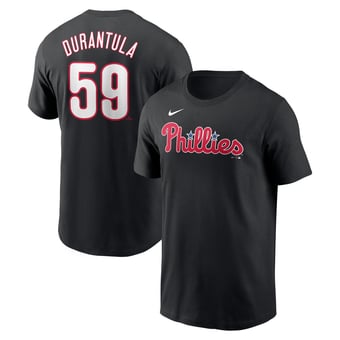Men's Nike Jhoan Duran Black Philadelphia Phillies Name & Number Player Nickname T-Shirt