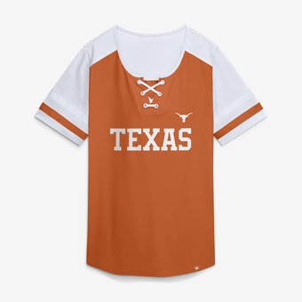 Women's Fanatics Texas Orange Texas Longhorns Power Play Athena Lace-Up T-Shirt