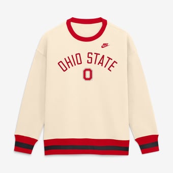 Women's Nike  Natural Ohio State Buckeyes Legacy Pullover Sweatshirt