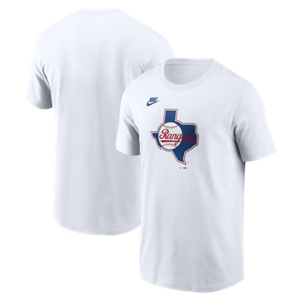 Men's Nike White Texas Rangers Cooperstown Collection Logo T-Shirt
