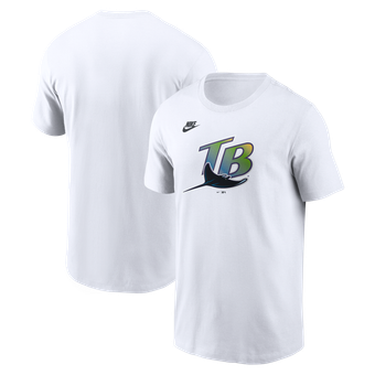 Men's Nike White Tampa Bay Rays Cooperstown Collection Logo T-Shirt