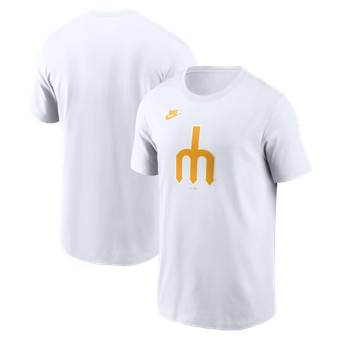 Men's Nike White Seattle Mariners Cooperstown Collection Logo T-Shirt