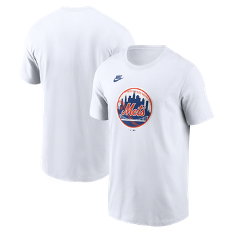 Men's Nike White New York Mets Cooperstown Collection Logo T-Shirt