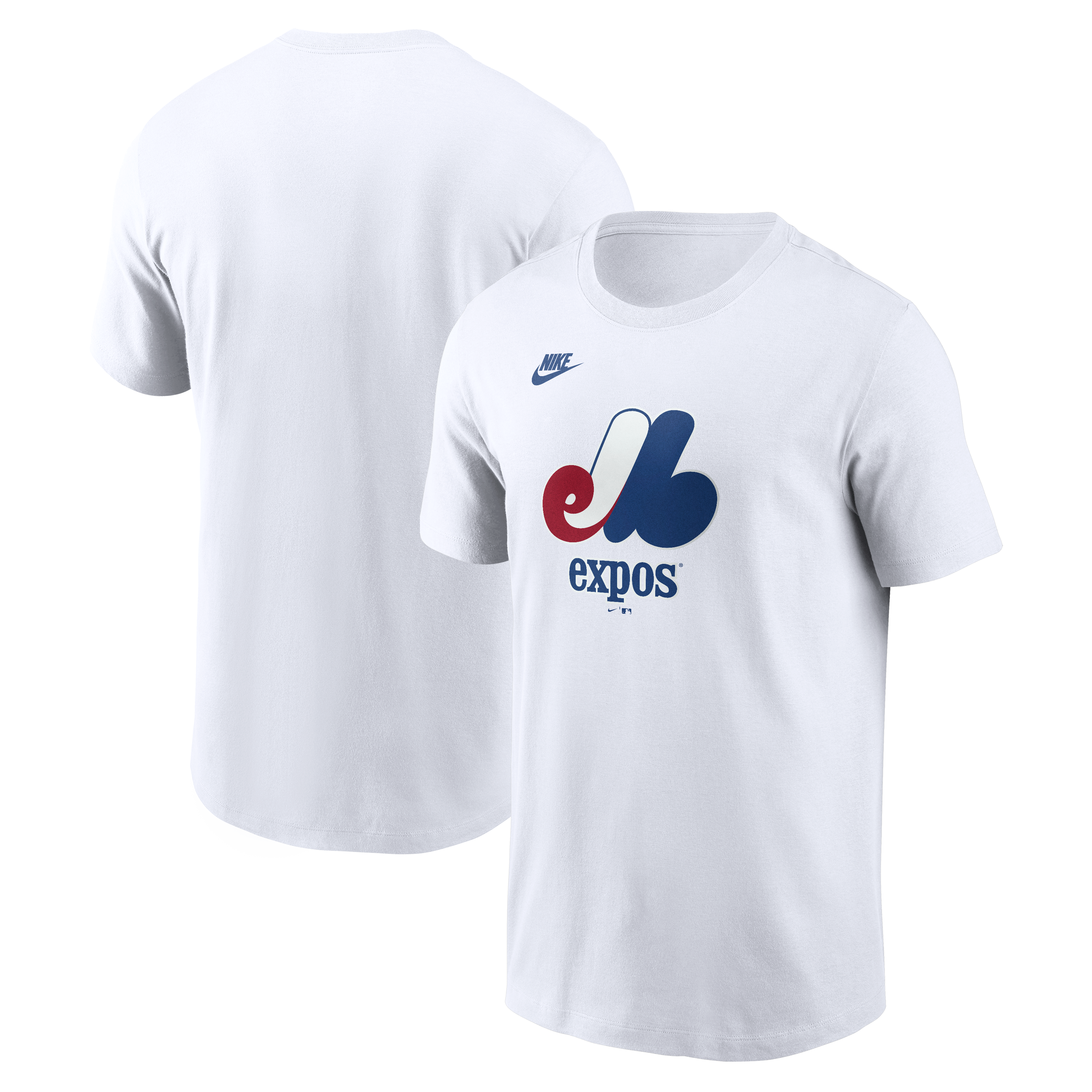 Men's Nike White Montreal Expos Cooperstown Collection Logo T-Shirt