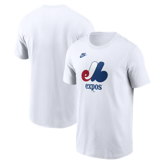 Men's Nike White Montreal Expos Cooperstown Collection Logo T-Shirt
