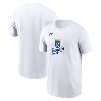 Men's Nike White Kansas City Royals Cooperstown Collection Logo T-Shirt