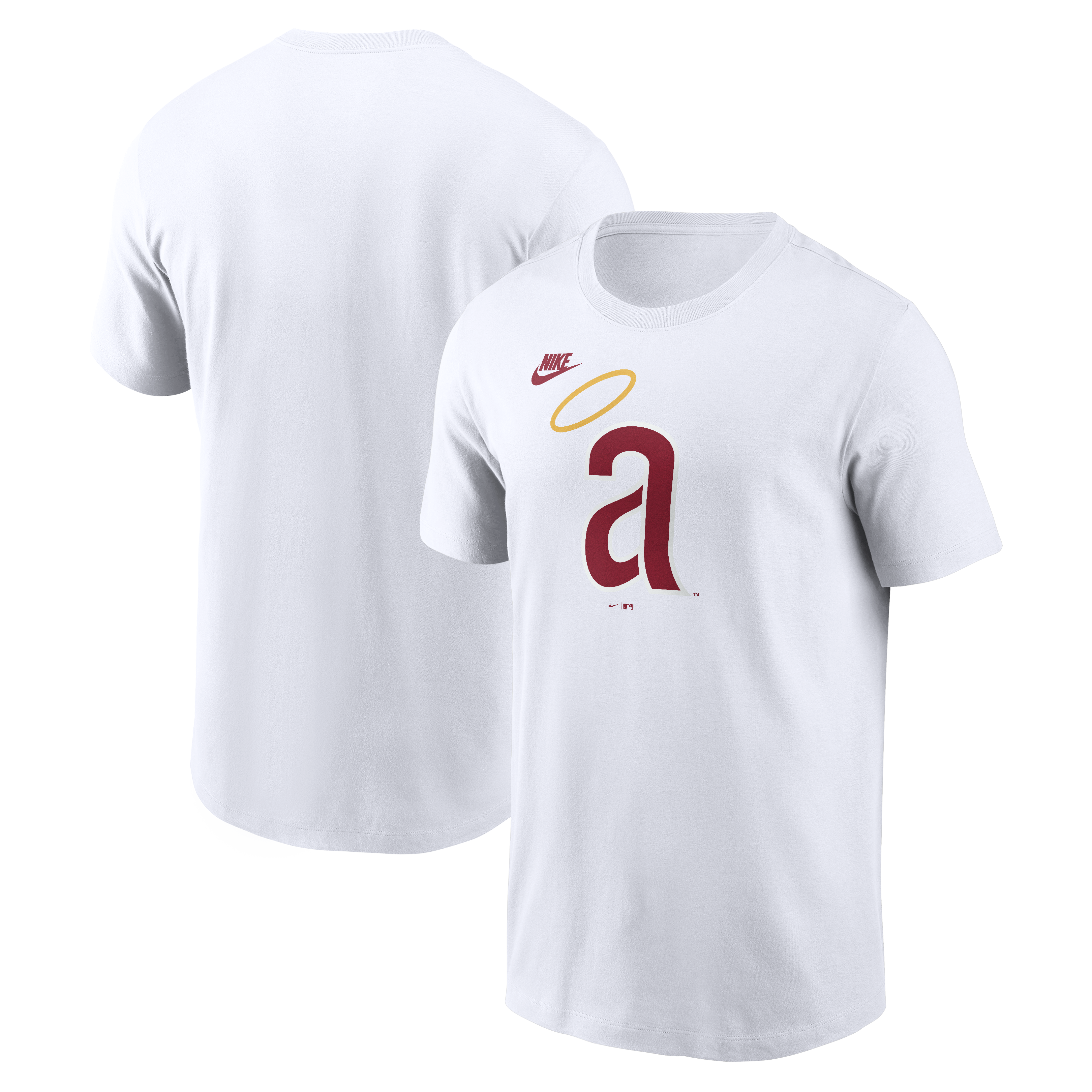 Men's Nike White California Angels Cooperstown Collection Logo T-Shirt