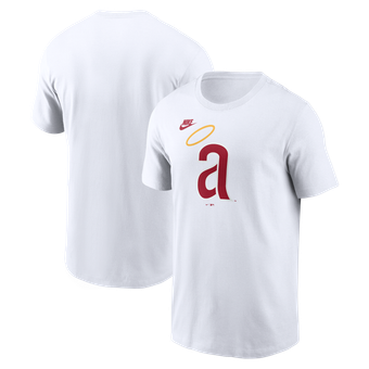 Men's Nike White California Angels Cooperstown Collection Logo T-Shirt