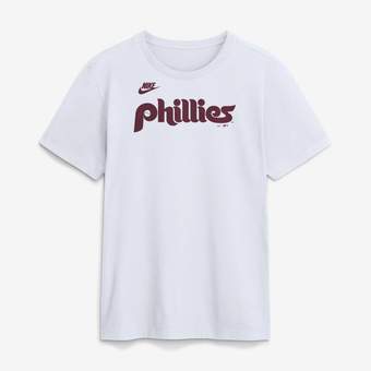 Men's Nike White Philadelphia Phillies Cooperstown Collection Wordmark T-Shirt