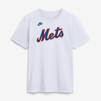 Men's Nike White New York Mets Cooperstown Collection Wordmark T-Shirt