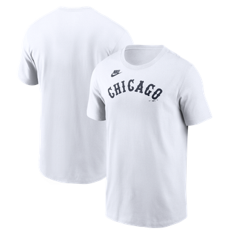 Men's Nike White Chicago White Sox Cooperstown Collection Wordmark T-Shirt