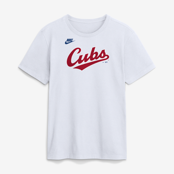 Men's Nike White Chicago Cubs Cooperstown Collection Wordmark T-Shirt