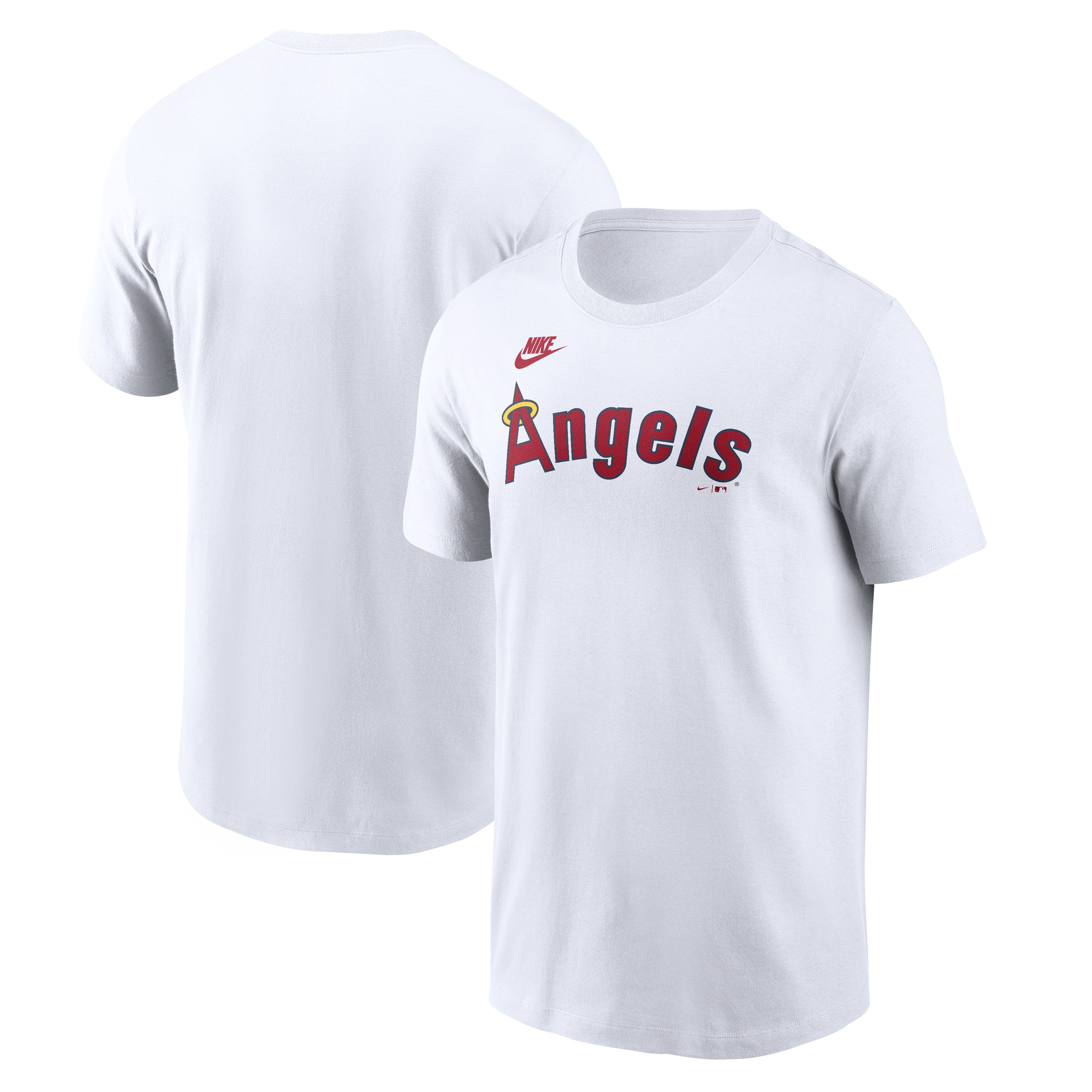 Men's Nike White California Angels Cooperstown Collection Wordmark T-Shirt