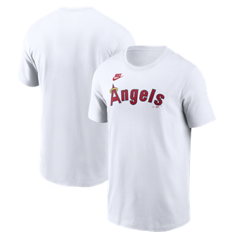 Men's Nike White California Angels Cooperstown Collection Wordmark T-Shirt