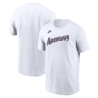 Men's Nike White Arizona Diamondbacks Cooperstown Collection Wordmark T-Shirt