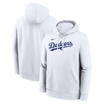 Men's Nike White Los Angeles Dodgers Dri-FIT Club Hoodie