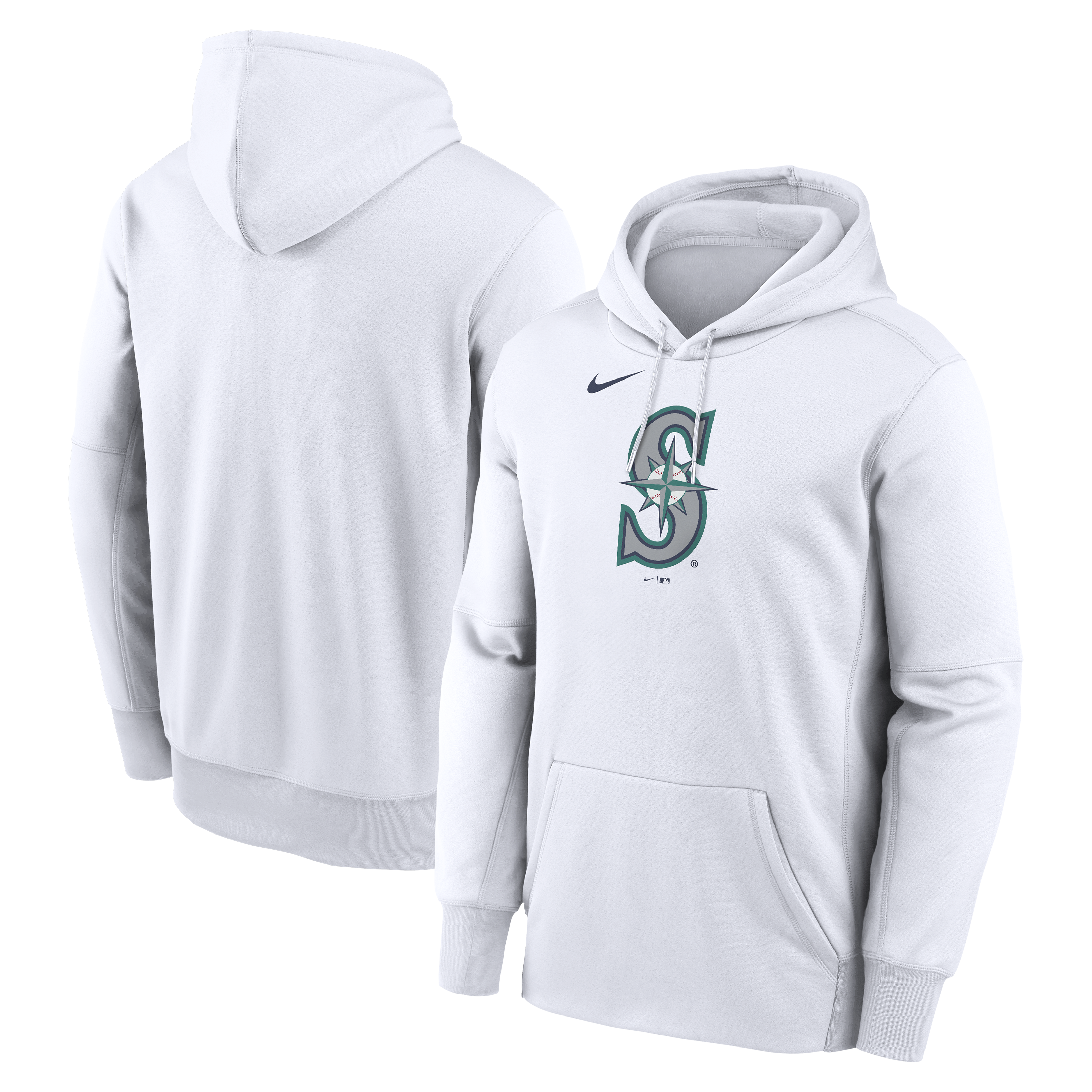 Men's Nike White Seattle Mariners Logo Club Hoodie