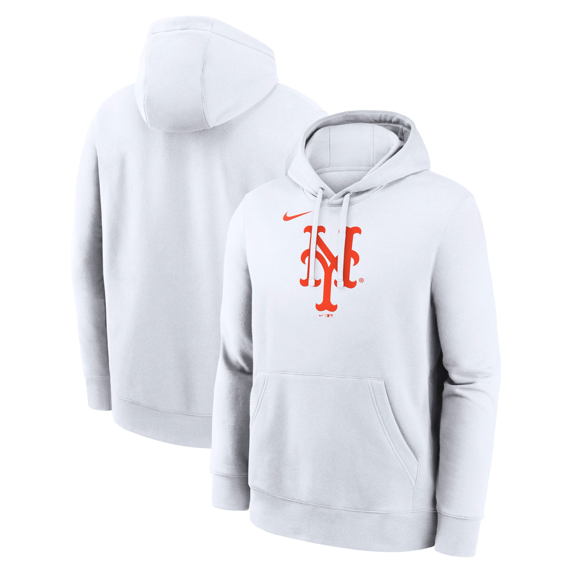 Men's Nike White New York Mets Logo Club Hoodie