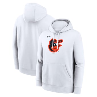 Men's Nike White Baltimore Orioles Logo Club Hoodie