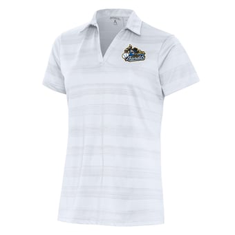 Women's Antigua White Quad Cities River Bandits Compass Polo