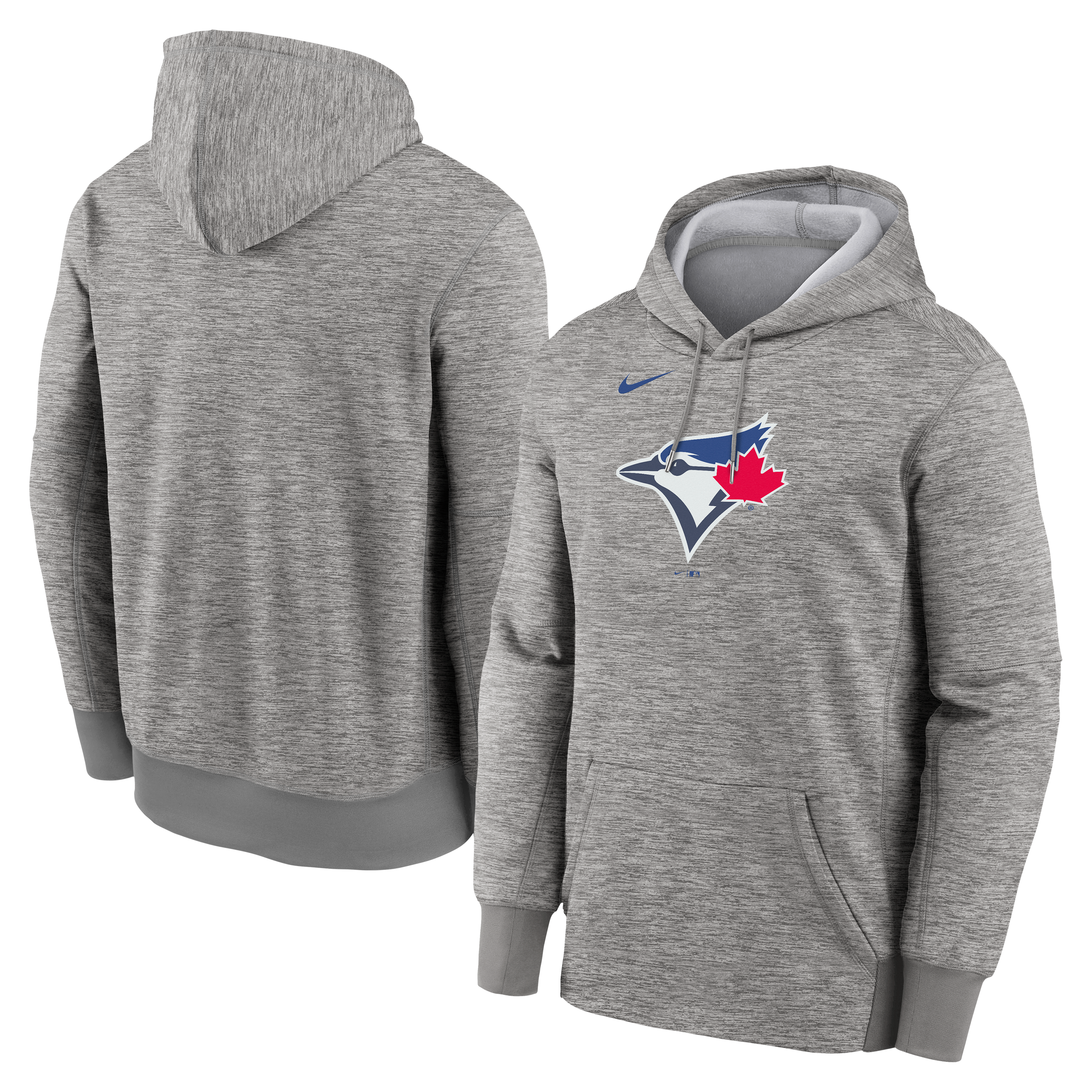 Men's Nike Heather Gray Toronto Blue Jays Primary Logo Therma Hoodie