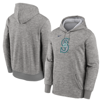 Men's Nike Heather Gray Seattle Mariners Primary Logo Therma Hoodie