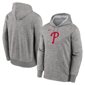 Men's Nike Heather Gray Philadelphia Phillies Primary Logo Therma Hoodie