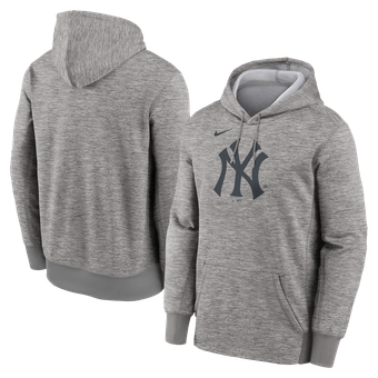 Men's Nike Heather Gray New York Yankees Primary Logo Therma Hoodie