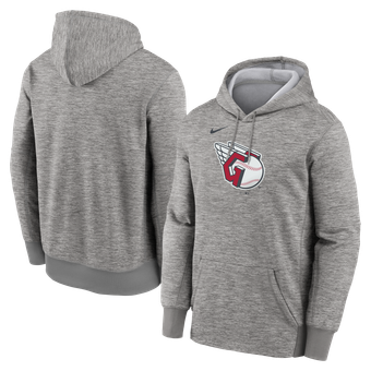 Men's Nike Heather Gray Cleveland Guardians Primary Logo Therma Hoodie